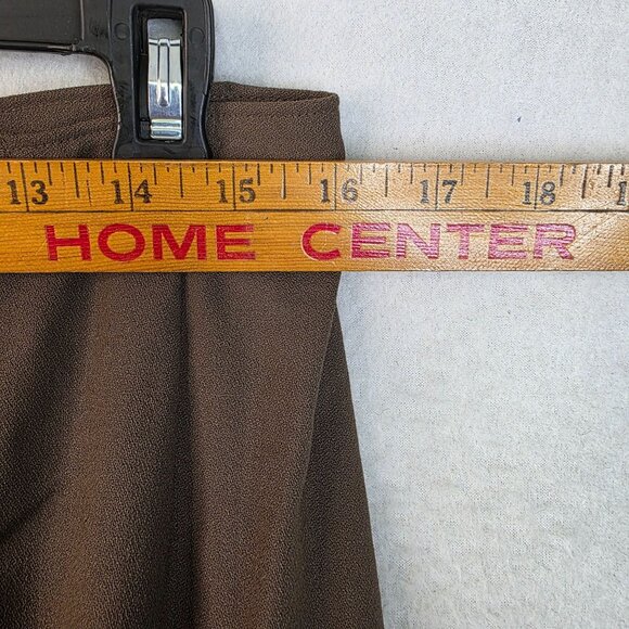 Wool Maxi Skirt Large Brown Split Detail Classic Long Length by Gett New - Picture 8 of 9